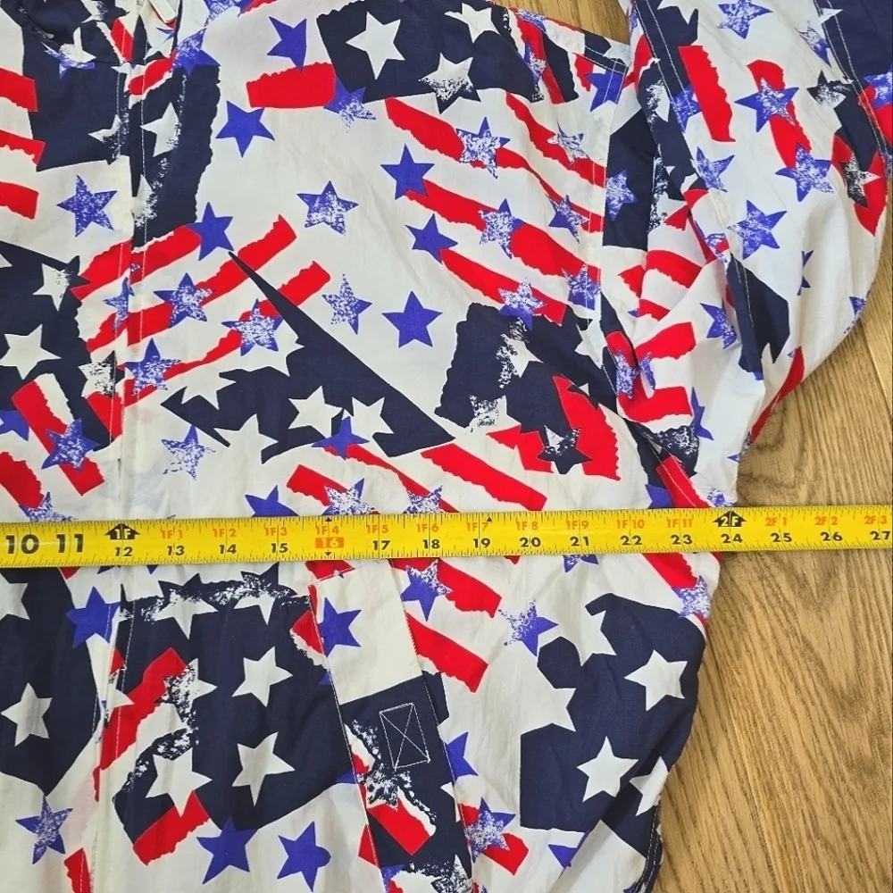 Vintage Liz Sport Patriotic Stars And Stripes Print Jacket Oversized Medium